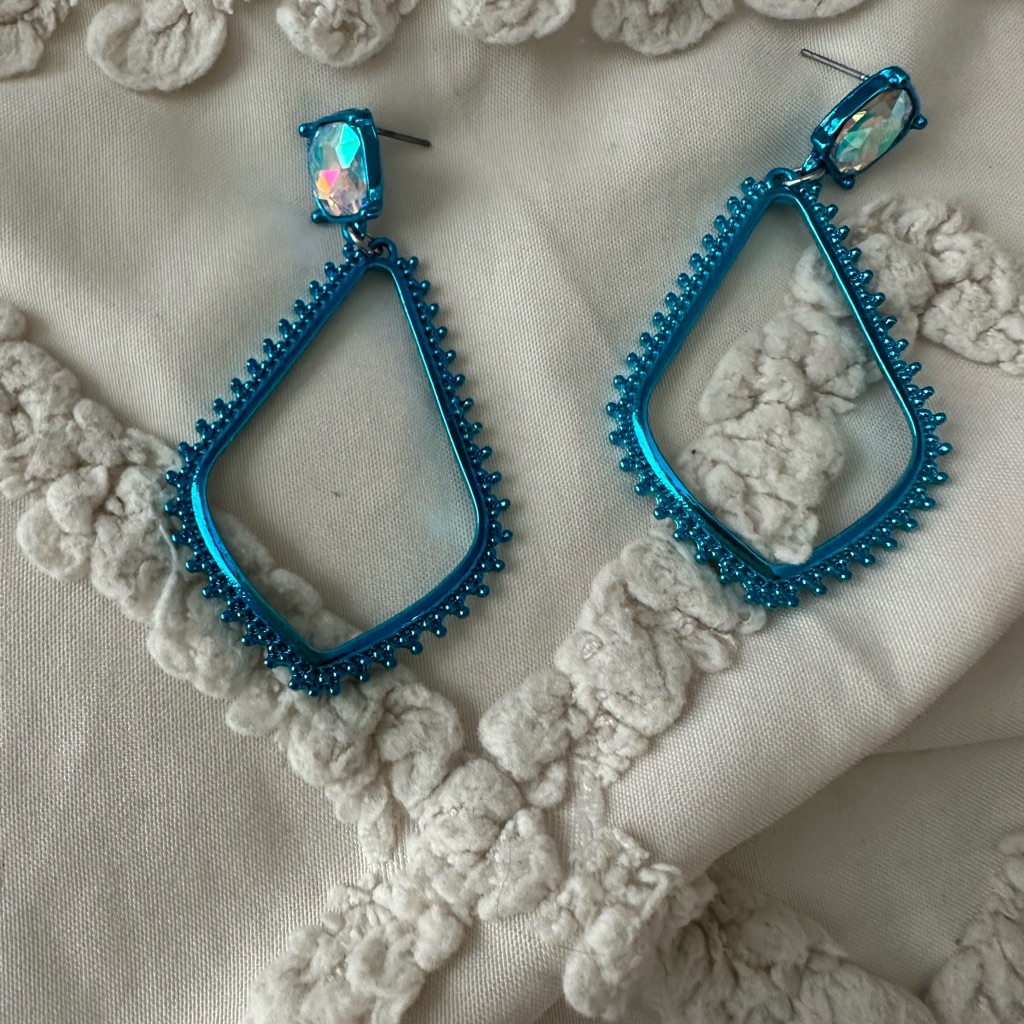 Elegant Blue Geometric Earrings